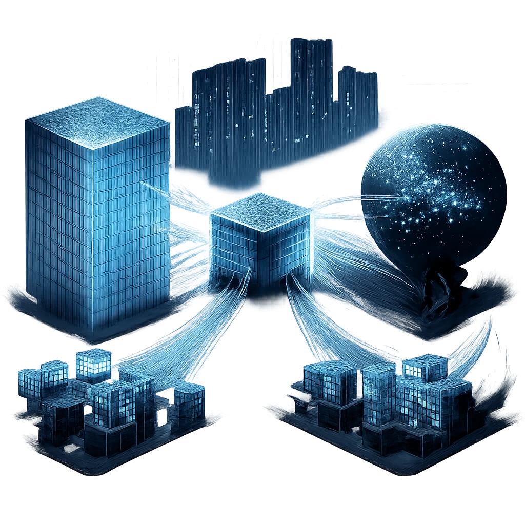 Conceptual diagram of a dark pool connected to lit exchanges, showing hidden matching alongside visible order books.