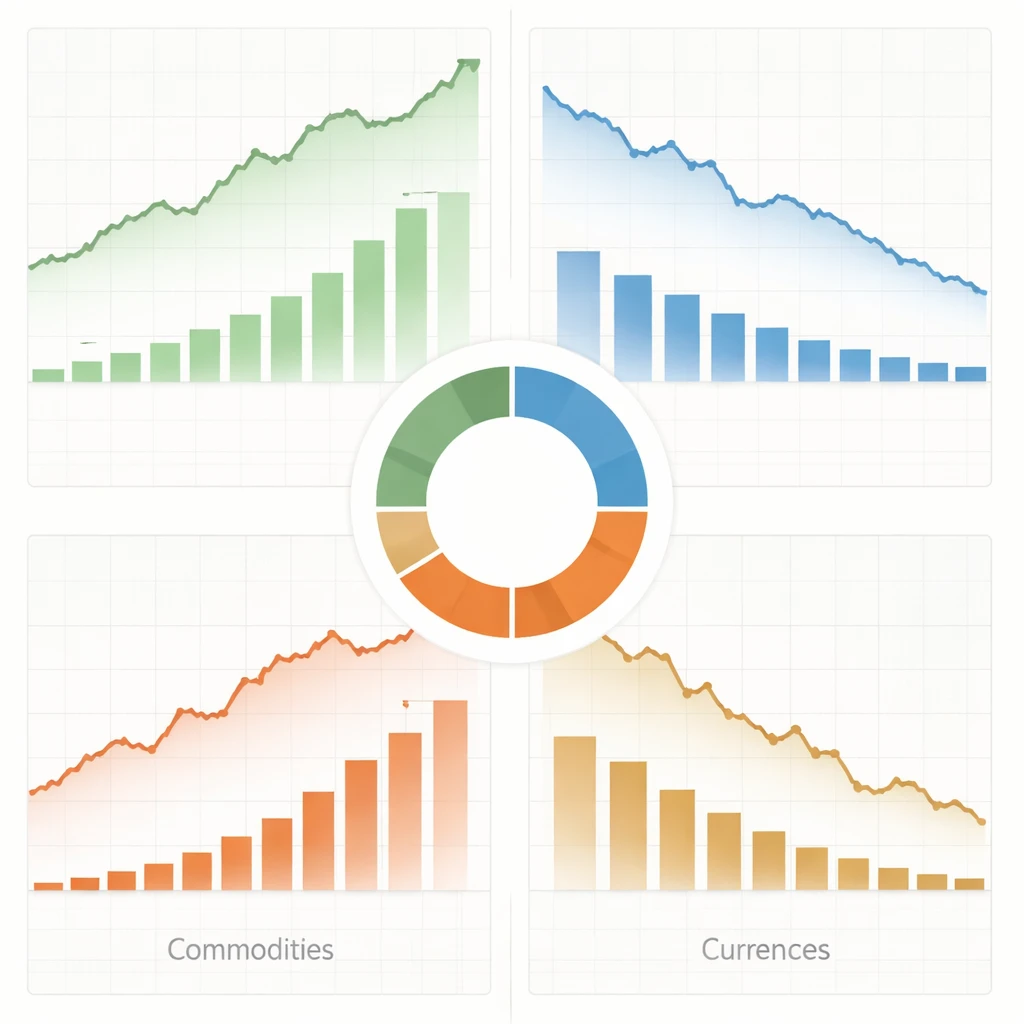 Illustration of a diversified trend following portfolio with position sizes scaled by volatility and balanced risk contributions.