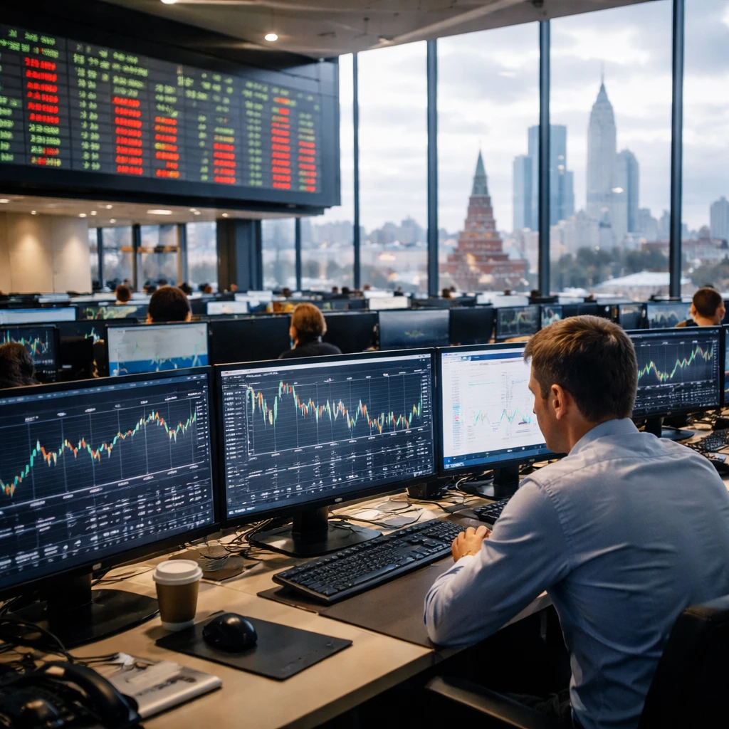 Moscow stocks close modestly lower as energy, mining and power drag index down
