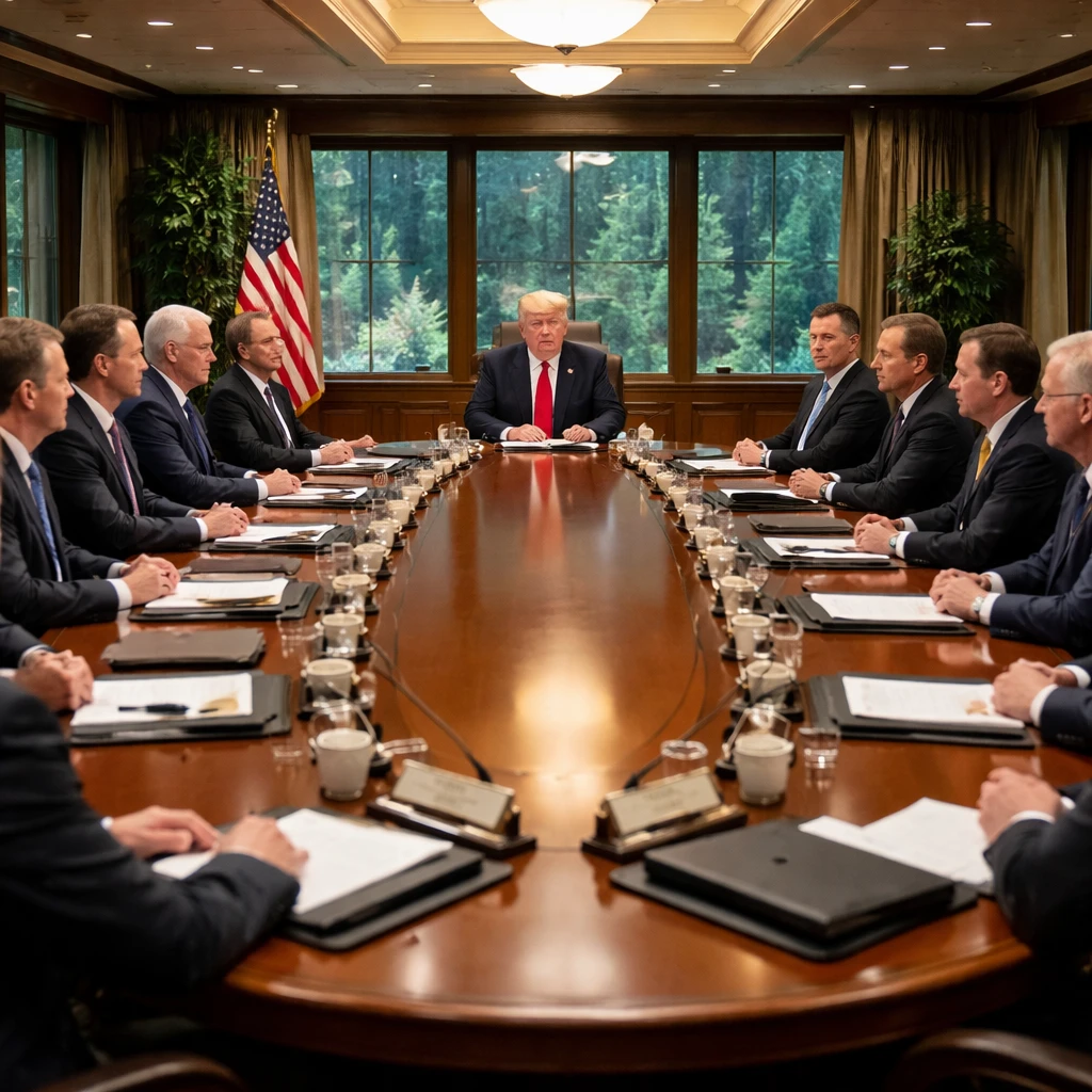 Trump Holds Cabinet Session at Camp David as Iran Conflict and Fuel Costs Loom Over Midterms