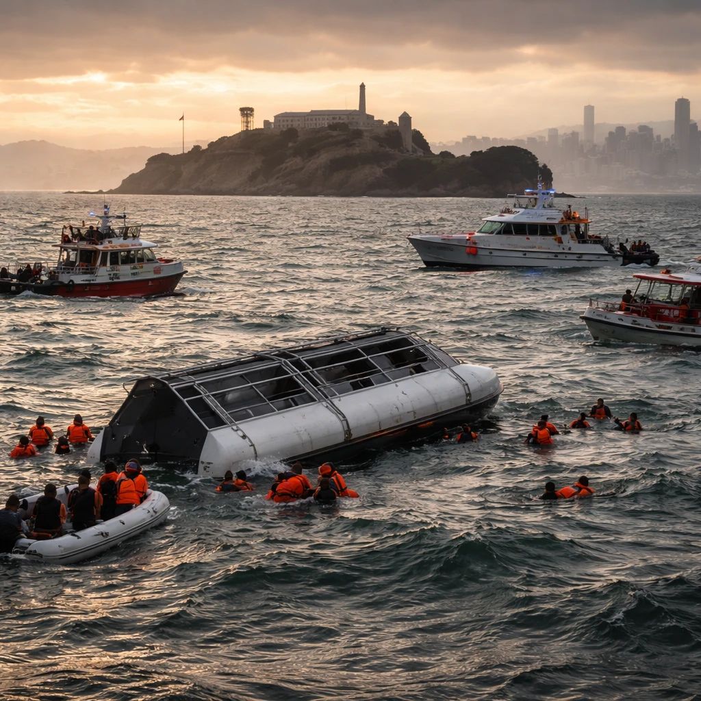 Search Halted After Pontoon Boat Capsizes Near Alcatraz; One Confirmed Dead, Three Presumed Lost