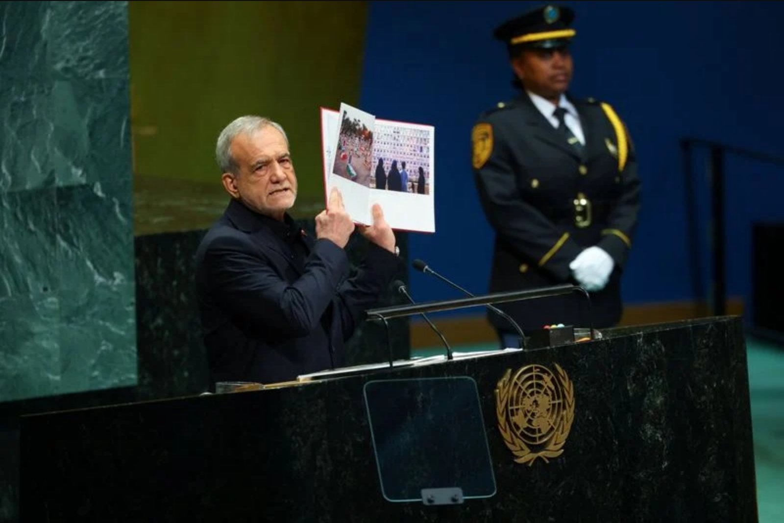 Iran’s President Tells U.N. Iran Will Not Surrender to U.S., But Seeks Diplomatic End to Conflict