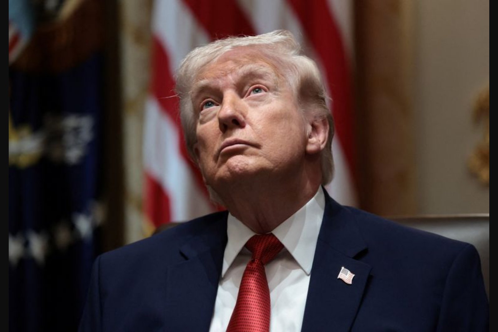 Trump Wanders from Sharpies to a Cabinet Member’s Glasses in Wide-Ranging Remarks