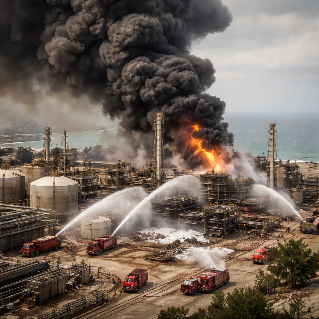 Fire Erupts at Lavan Island Oil Refinery Hours After Ceasefire Announcement