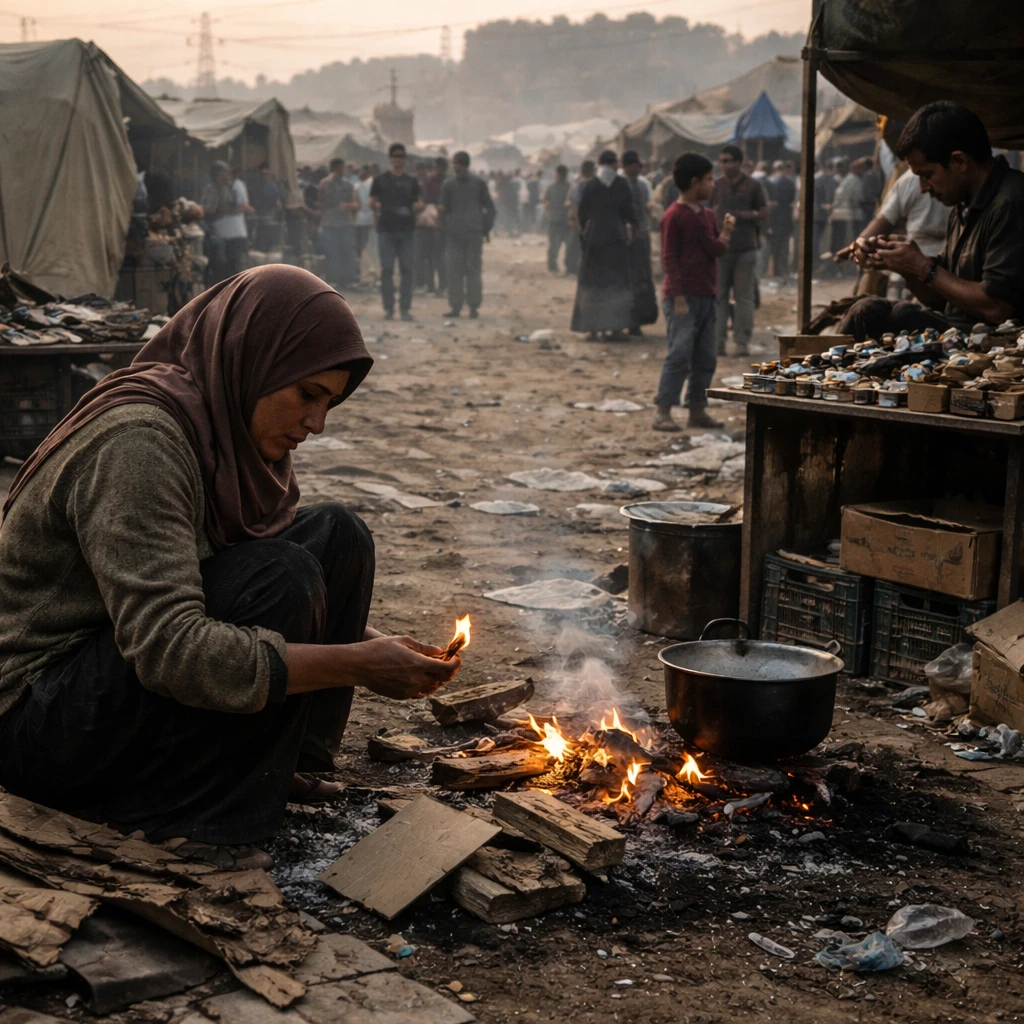 In Gaza’s Displacement Camps, a Disposable Lighter Turns Into an Essential Tool