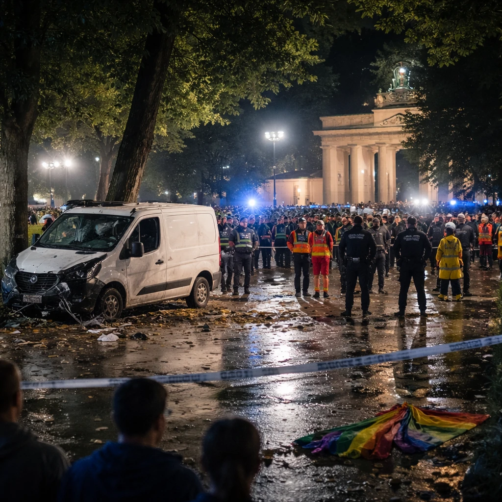 Berlin Police Seek Suspect After Vehicle Rams Crowd at Pride Event