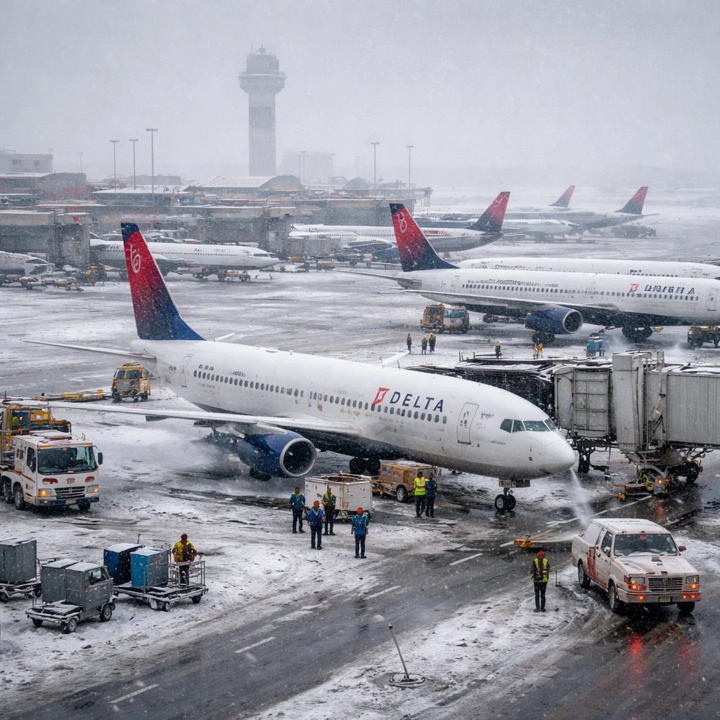 Delta Cuts Back Schedule as Winter Storms Disrupt U.S. Air Travel