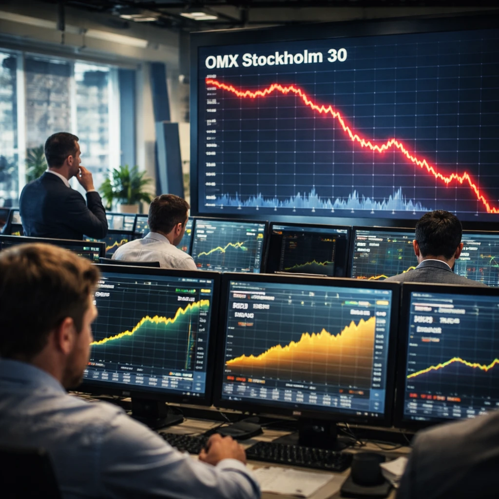 Stock slump drags OMX Stockholm 30 to one-month low as materials, industrials and financials lead declines