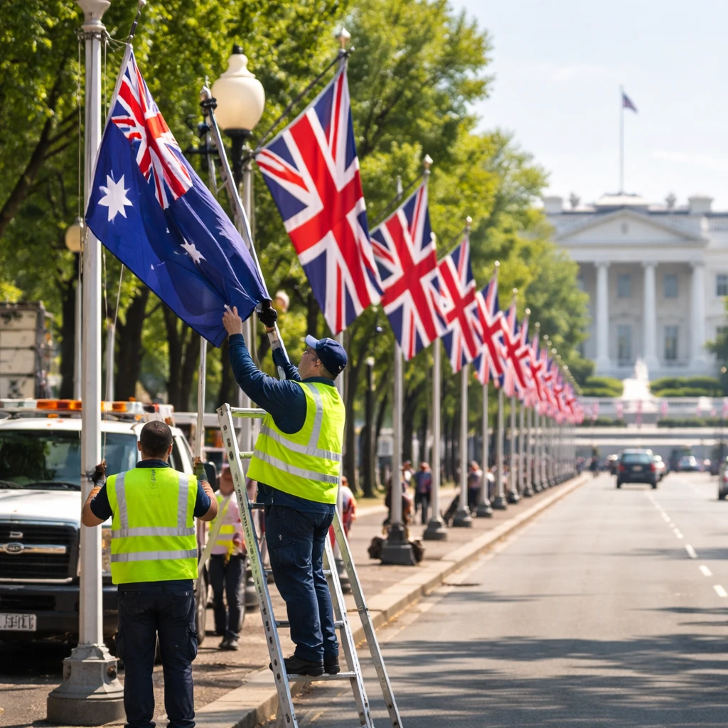 DC Replaces Mistaken Australian Flags Ahead of King Charles Visit