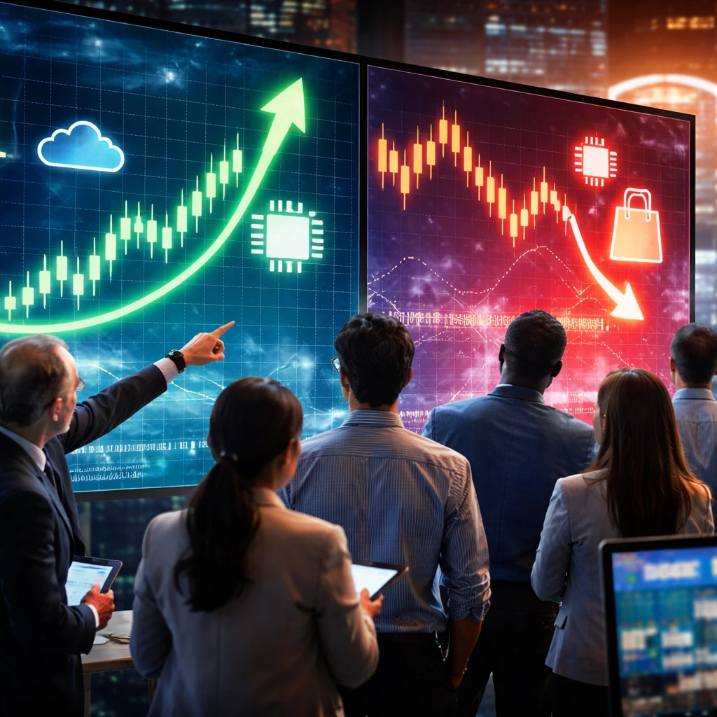 Arm, Alibaba Lead Broad Swings as Mega-Caps Rally and Several Stocks Slip