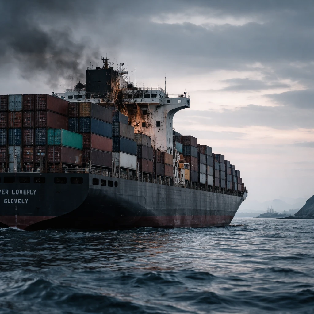 Attack on Singapore-flagged Container Ship Near Oman Undercuts Hormuz Truce; Oil Climbs