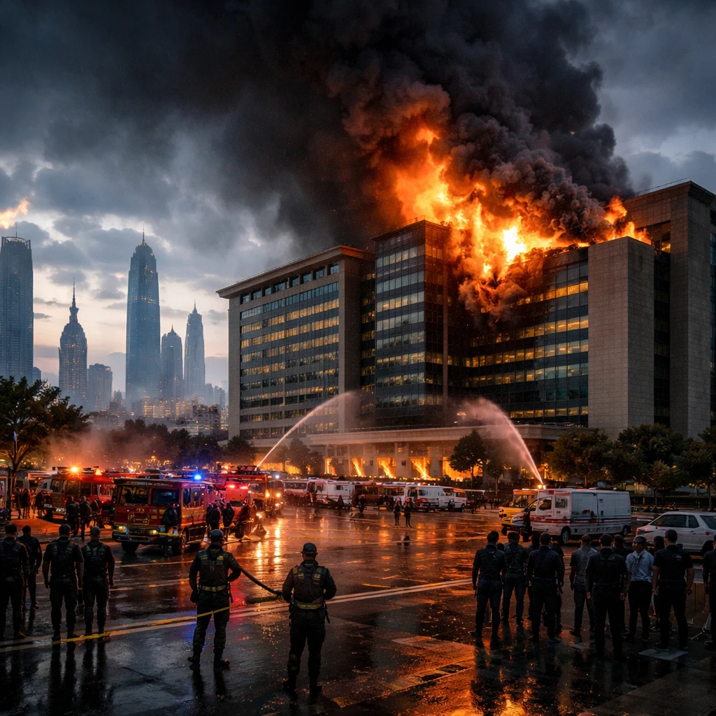 Kuwait Petroleum headquarters set ablaze in Iranian drone strike; ministry offices evacuated