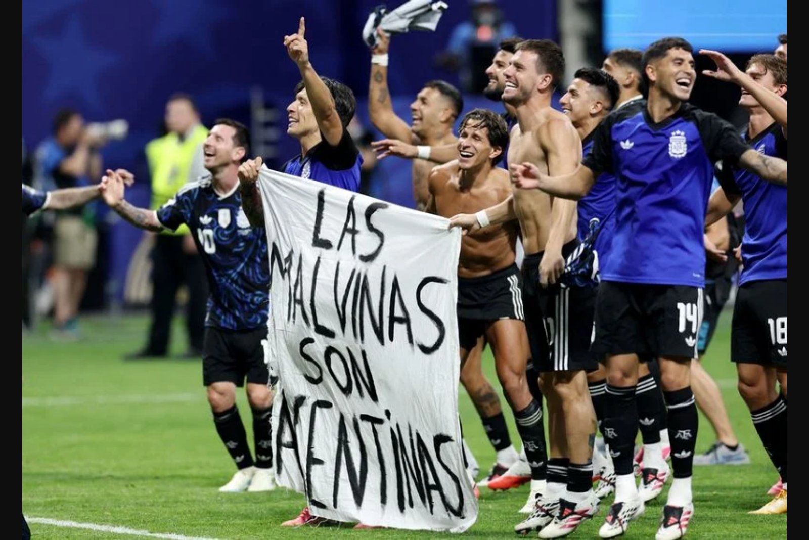 Argentine Players Display Political Banner After England Semi, Raising FIFA Rule Questions