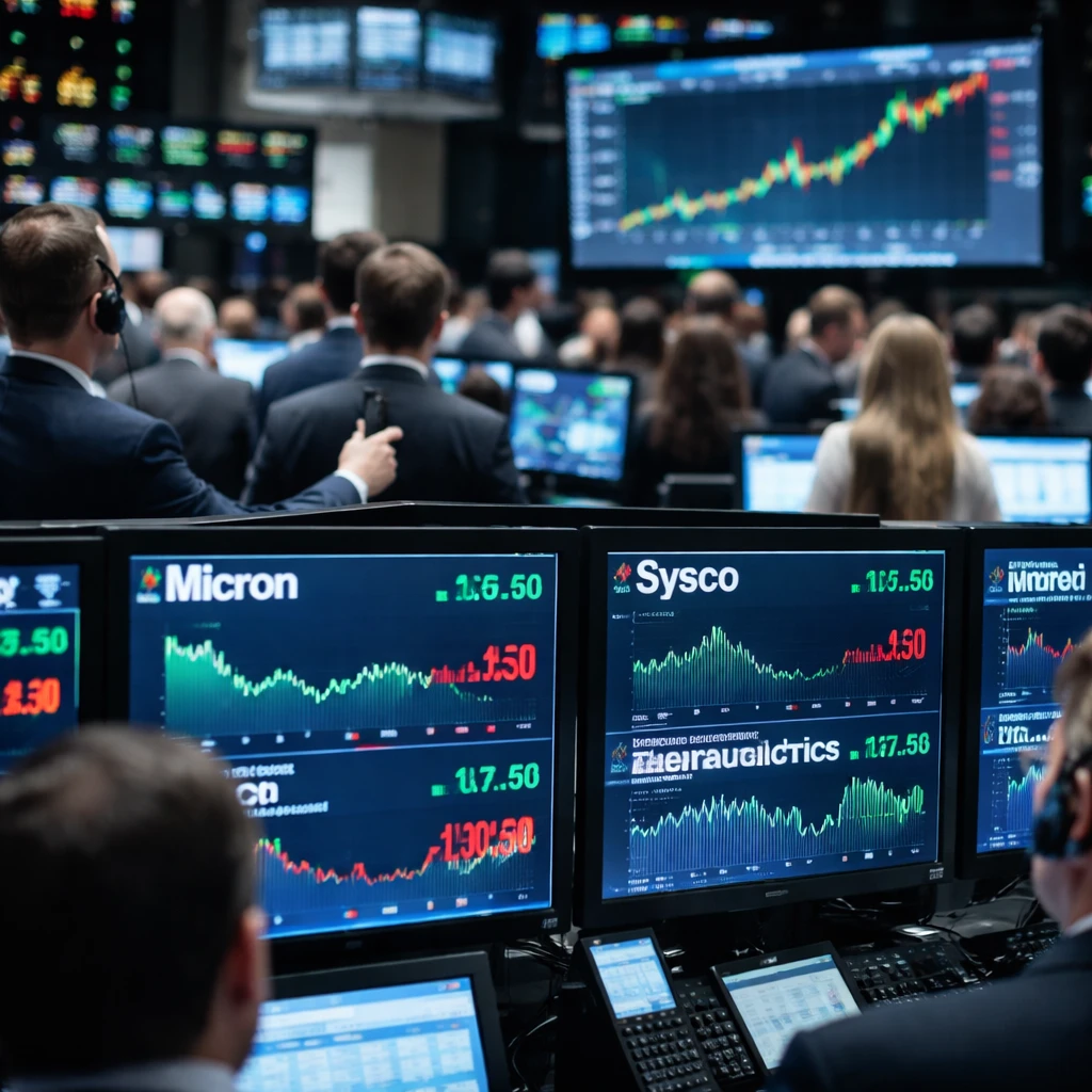 Broad Market Moves: Micron Slumps as Sysco, United Therapeutics Drive Large Swings