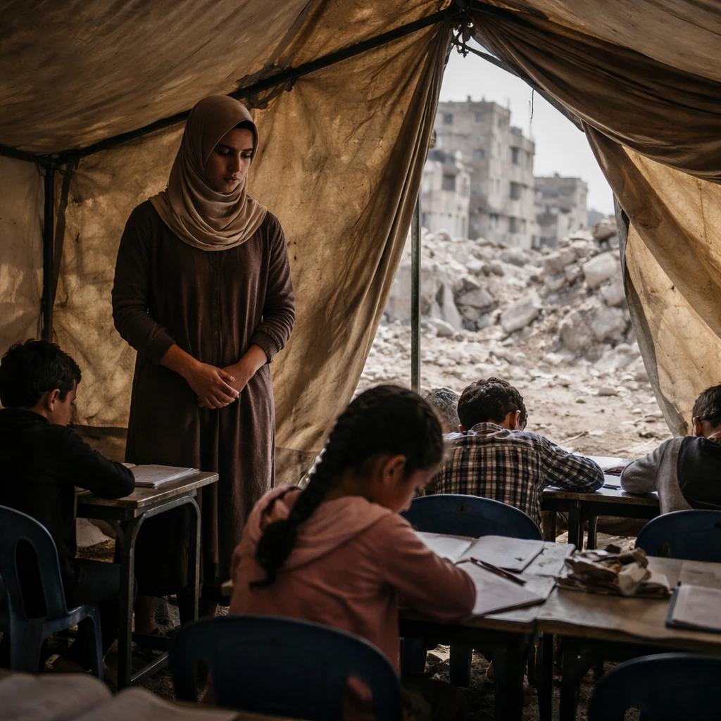 Gaza student killed by Israeli fire while attending tent classroom, officials say