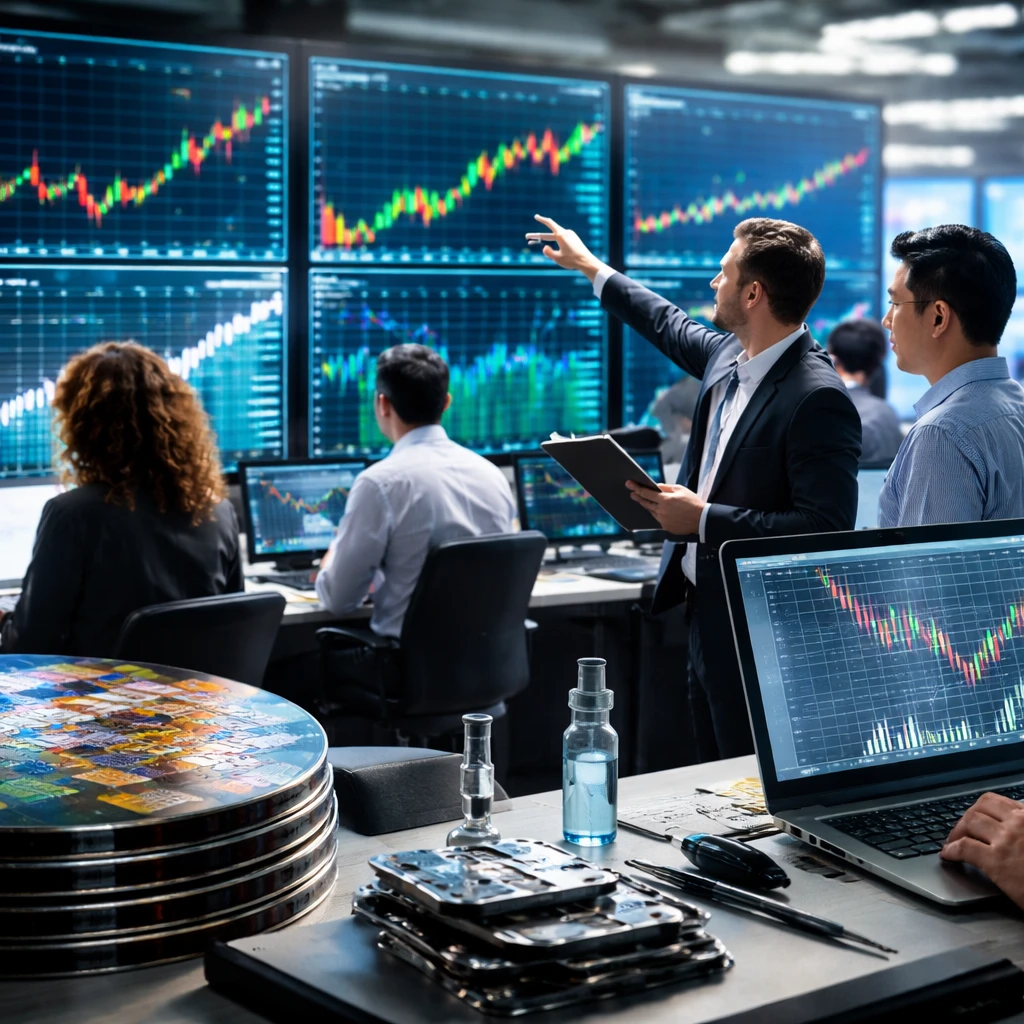Tech and industrial names lead gains as market sees broad intra-day swings