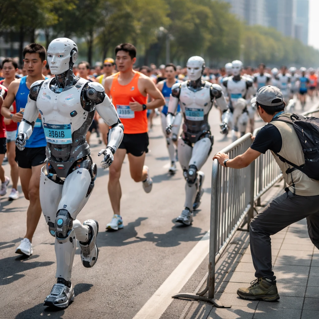 Humanoid Robots Outrun Pros at Beijing Half-Marathon, Highlighting China’s Manufacturing Ambition