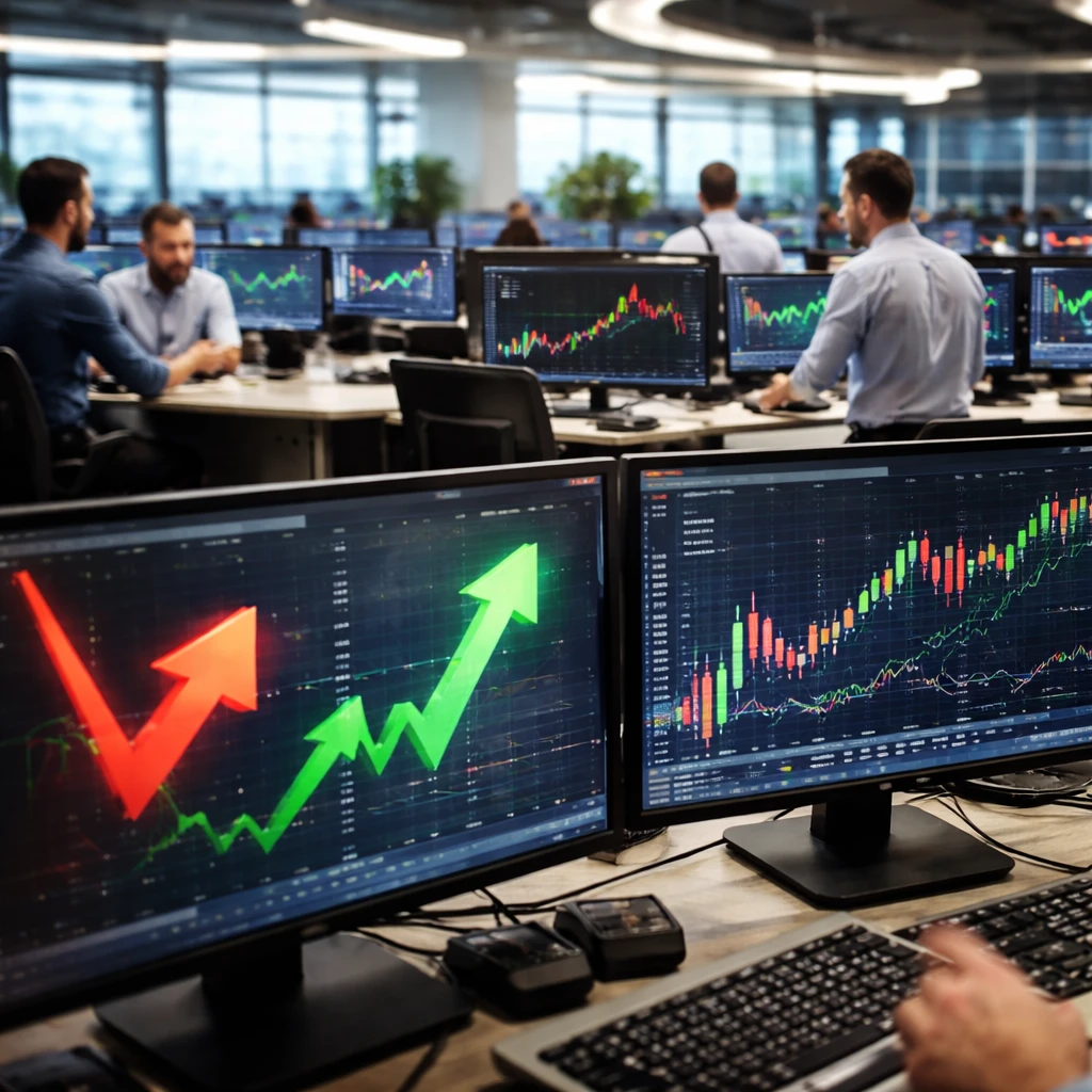 Broad market swings push names from SanDisk to SpaceX lower while Baker Hughes and software names rally