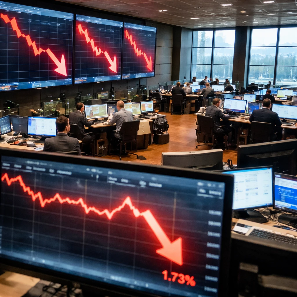 Warsaw equities finish lower as energy, banking and construction drag WIG30 down 1.73%