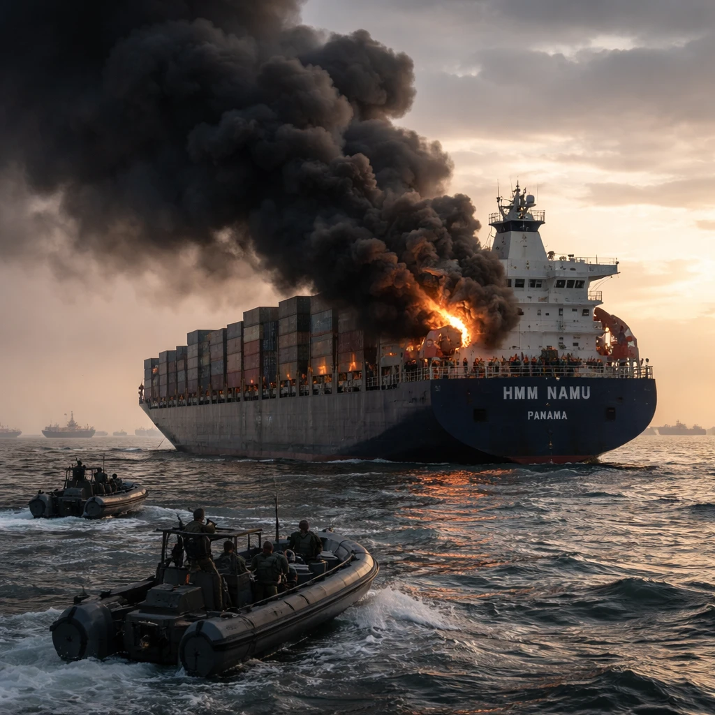 Seoul to Investigate Fire on HMM Vessel in Strait of Hormuz as U.S. President Attributes Incident to Iran