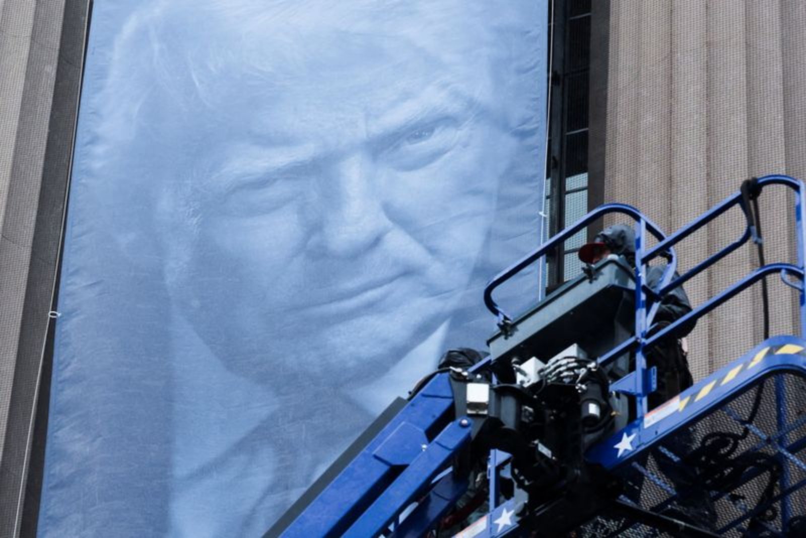 Trump Banner Appears at Justice Department Headquarters, Part of Broader Push to Stamp Presidential Identity on Federal Buildings