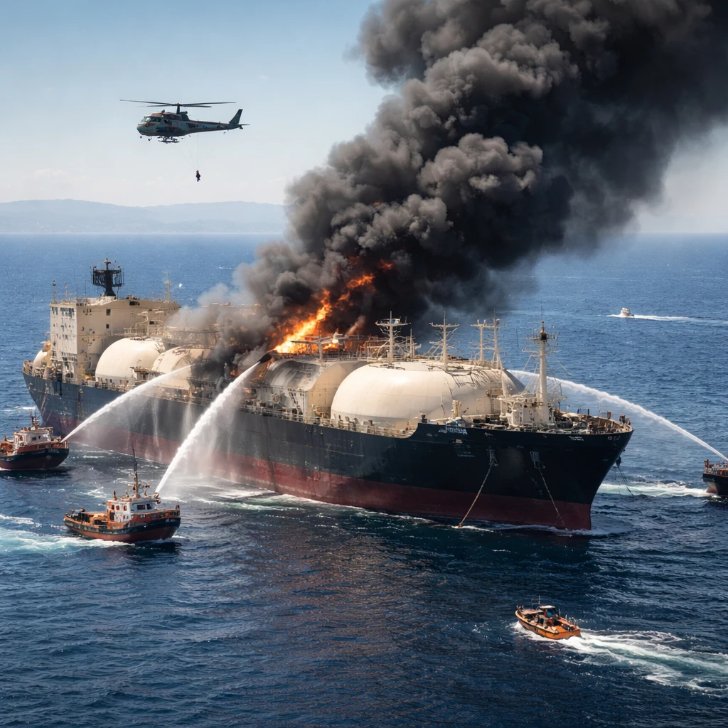 Russia Alleges Ukrainian Drone Strike Set Fire to LNG Carrier in Mediterranean