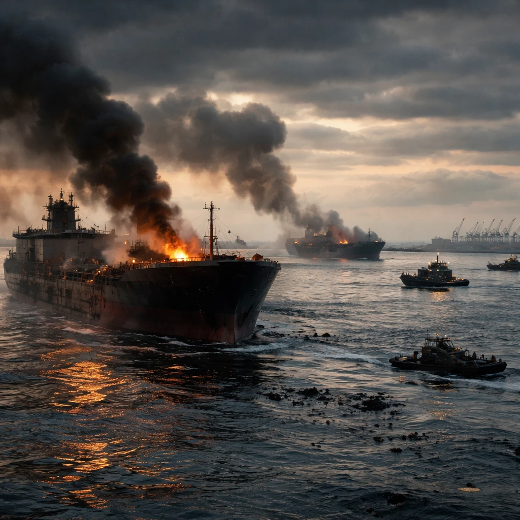 Ukraine Hits Multiple Russian Tankers and Cargo Ships in Sea of Azov as Maritime Campaign Widens
