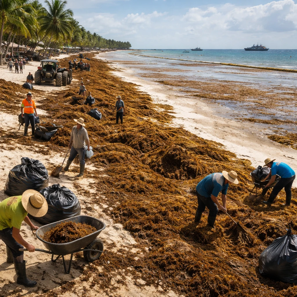 Unprecedented Sargassum Influx Smothers Mexico’s Caribbean Shores, Hitting Tourism and Local Business