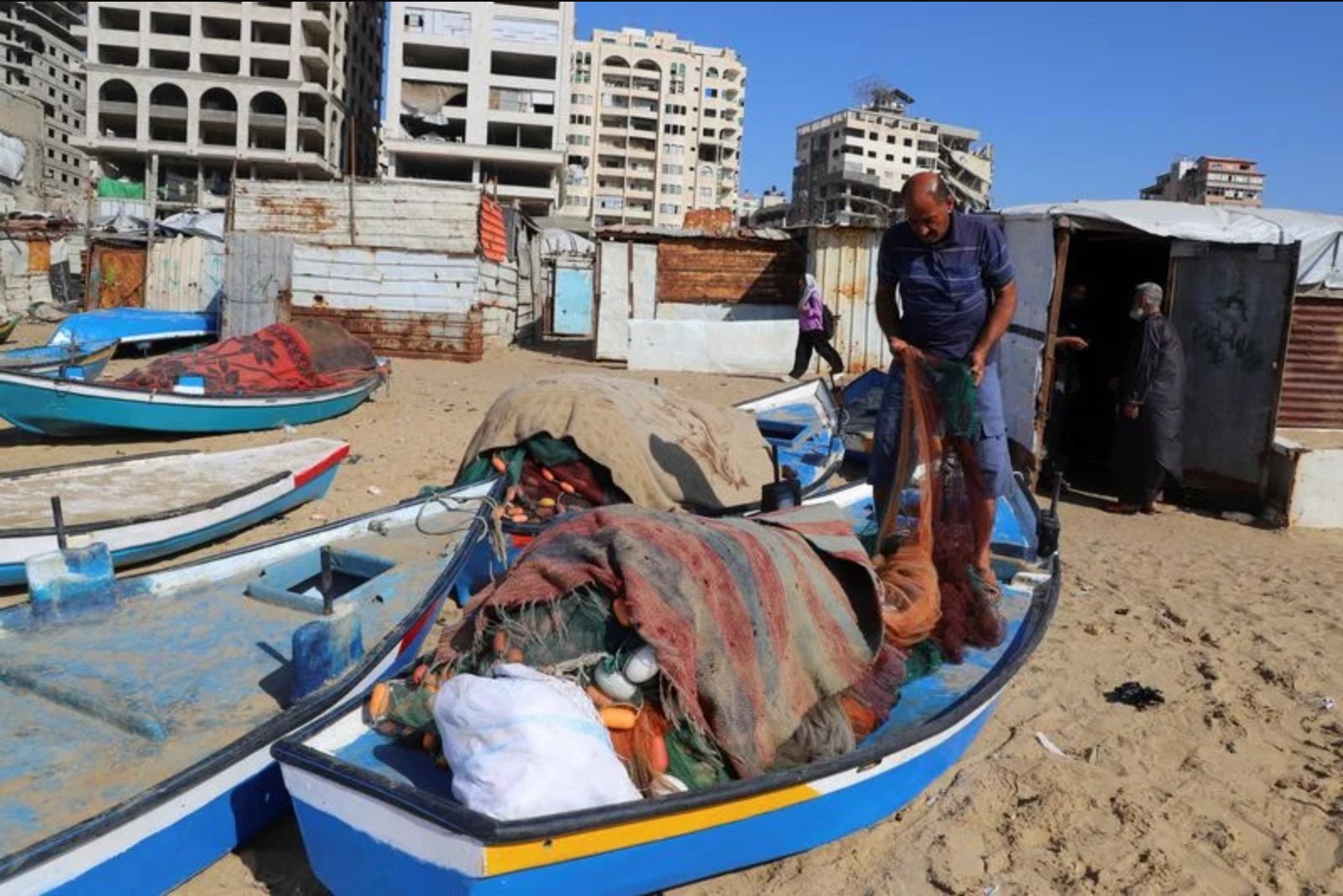 Gazan Repair Shops Convert Door Frames and Rubble Into Lifelines for Fishermen