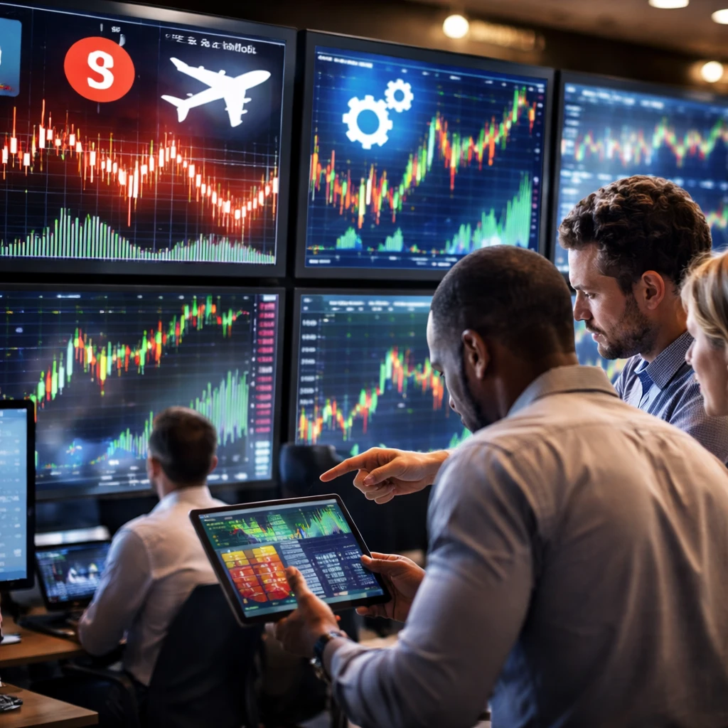 Broad market swings as Netflix, Exxon lead declines while travel and industrial names rally