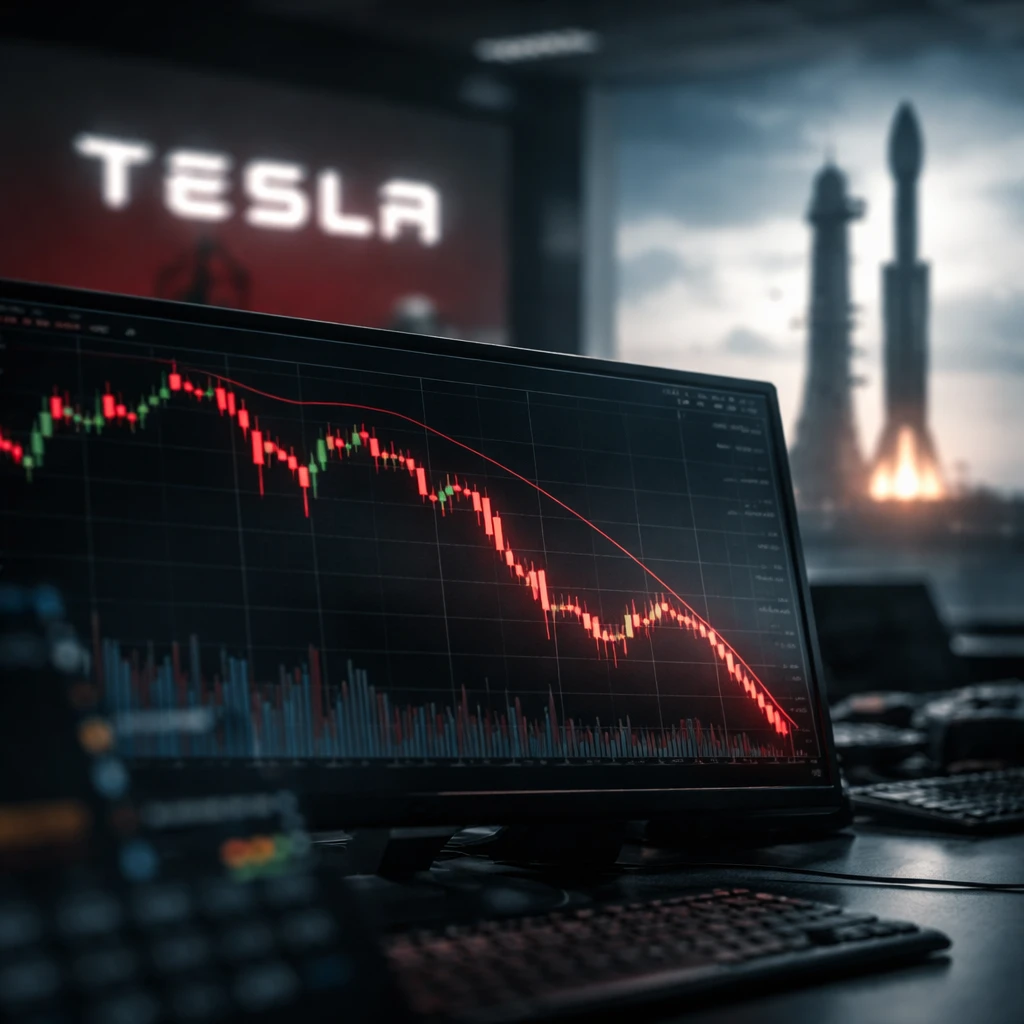 Tesla Shares Slide as SpaceX IPO, Product Delays and Market Retreat Weigh on Stock