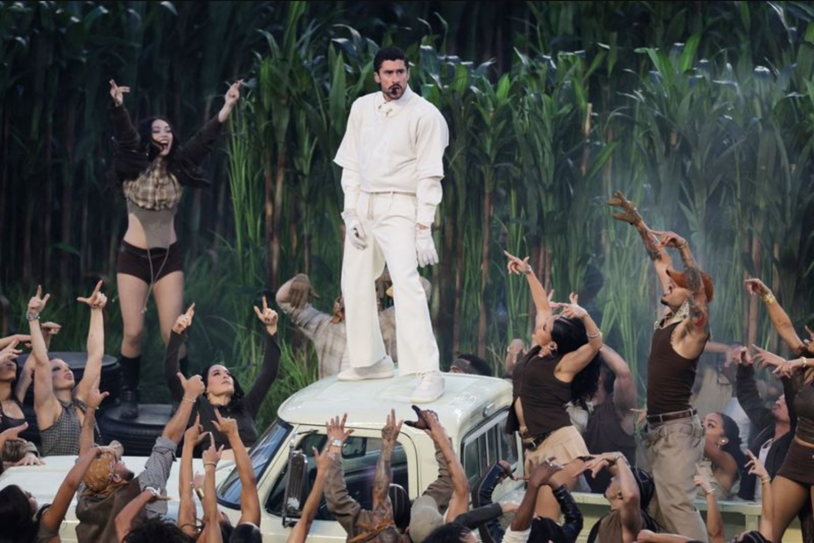 Bad Bunny Turns Super Bowl Halftime Into Celebration of Puerto Rico, Gaga Joins in Surprise Cameo