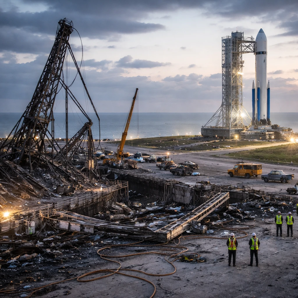 Blue Origin to shift to hybrid launch approach after New Glenn pad explosion