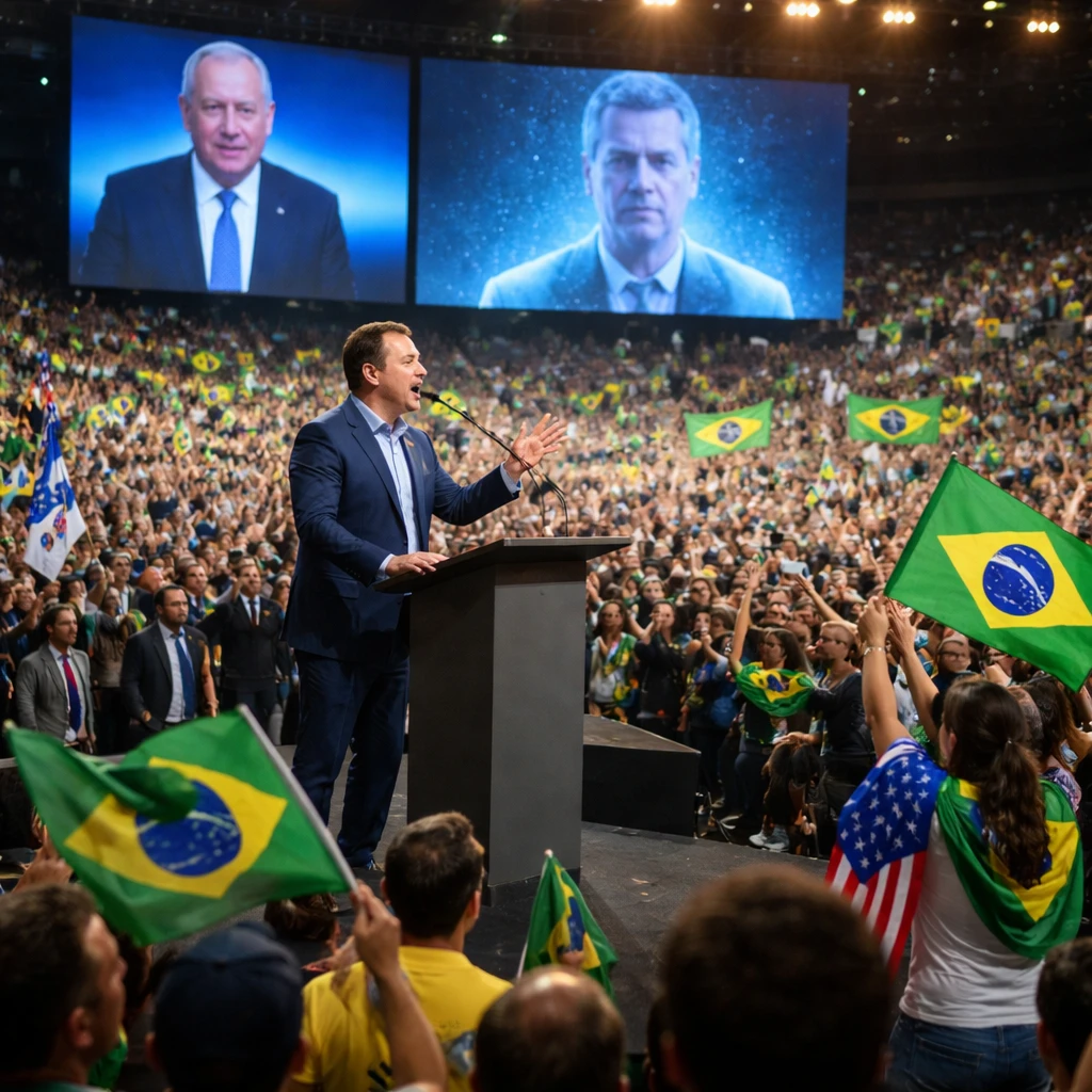 Flavio Bolsonaro launches presidential run in Sao Paulo, highlights backing from Milei and Netanyahu