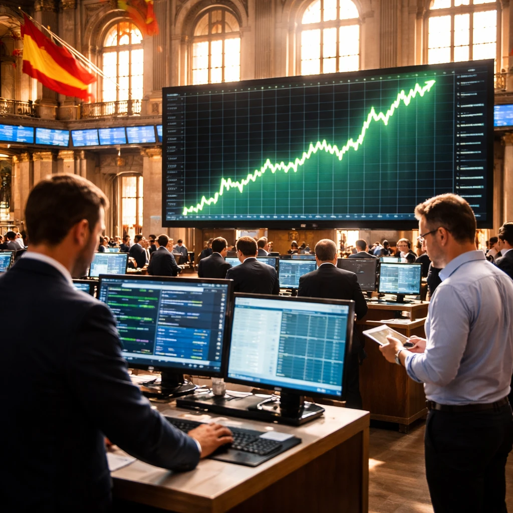 Spanish Stocks Climb at Close as Financials and Construction Lead Gains
