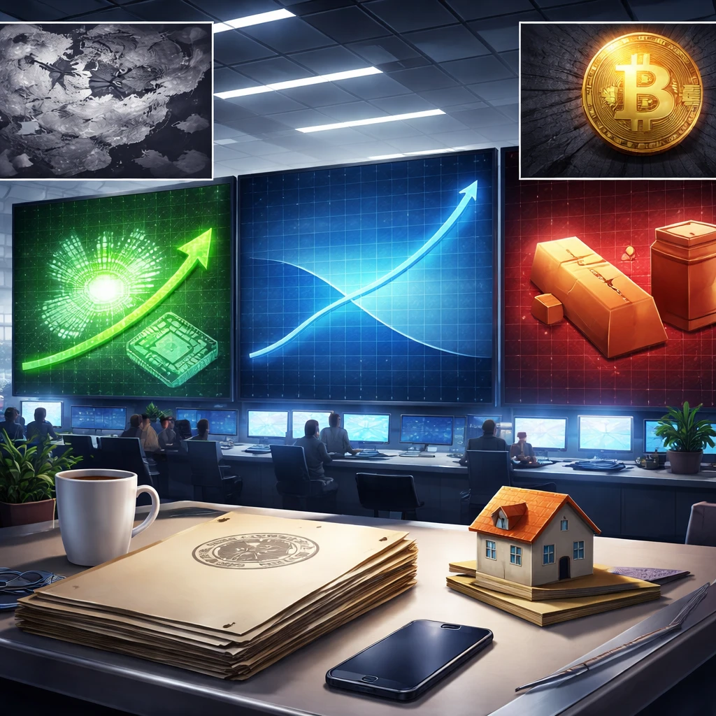 Midday risk bid returns: tech and cyclicals climb as yields hold, gold slips, and airlines reckon with storms and restructurings