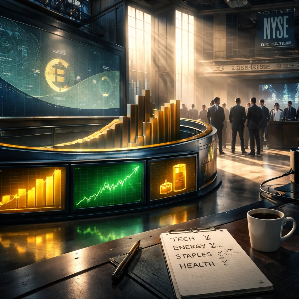 Tech bids, gold glows, and oil firms as Wall Street leans risk-on into the bell