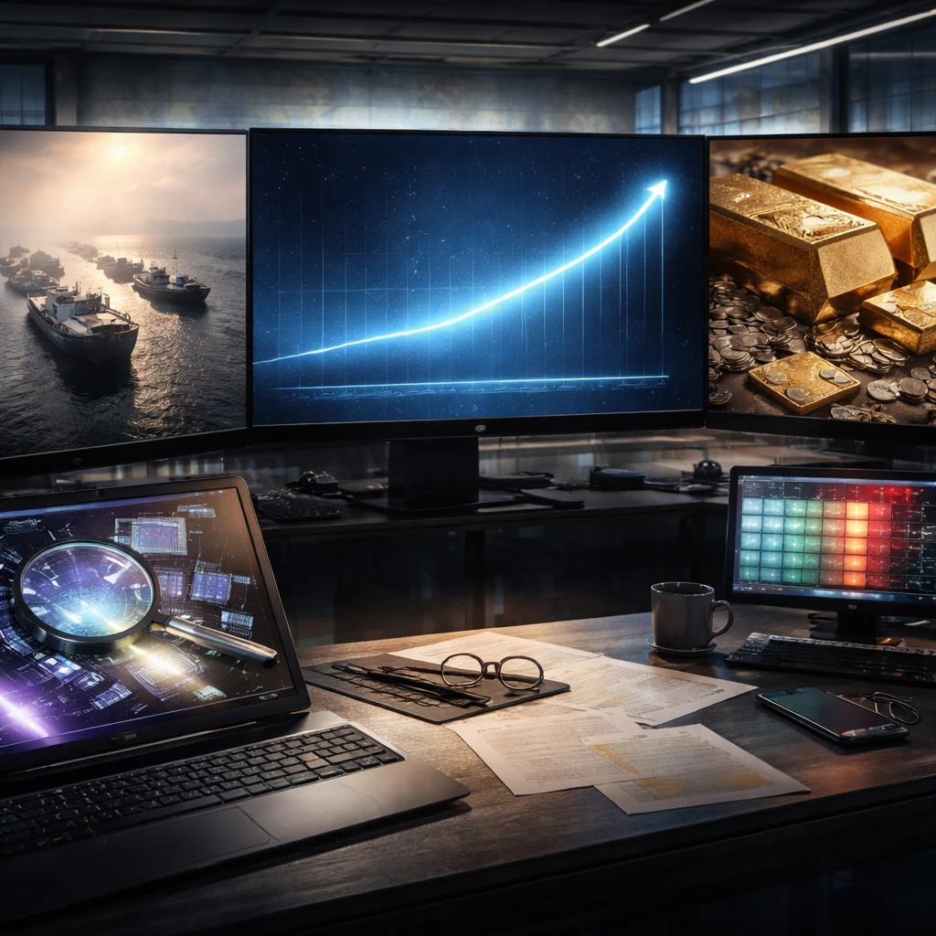 Tech leans in as oil and gold flash stress: a split tape into the bell